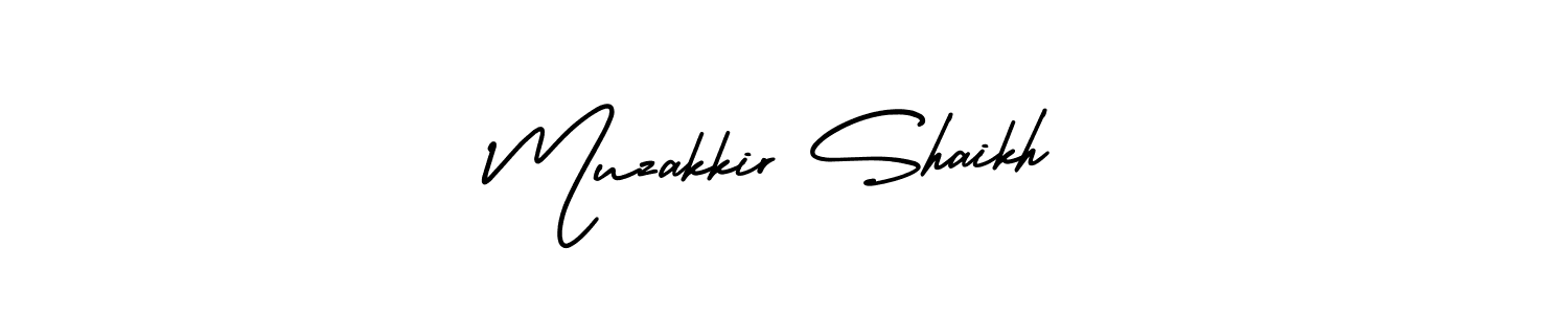 It looks lik you need a new signature style for name Muzakkir Shaikh. Design unique handwritten (AmerikaSignatureDemo-Regular) signature with our free signature maker in just a few clicks. Muzakkir Shaikh signature style 3 images and pictures png