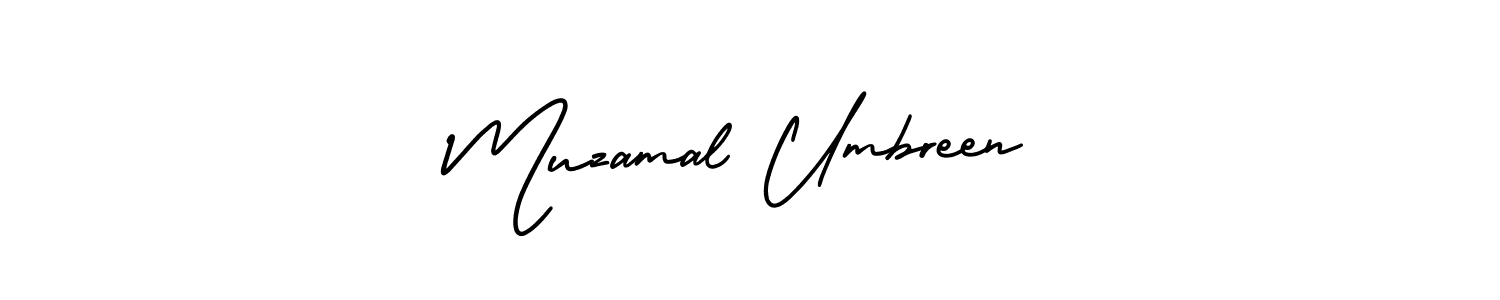 It looks lik you need a new signature style for name Muzamal Umbreen. Design unique handwritten (AmerikaSignatureDemo-Regular) signature with our free signature maker in just a few clicks. Muzamal Umbreen signature style 3 images and pictures png