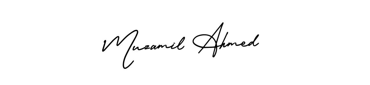 It looks lik you need a new signature style for name Muzamil Ahmed. Design unique handwritten (AmerikaSignatureDemo-Regular) signature with our free signature maker in just a few clicks. Muzamil Ahmed signature style 3 images and pictures png