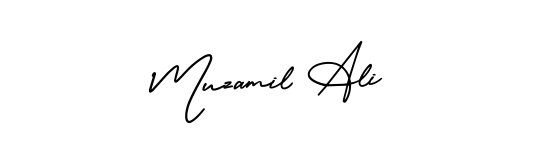 How to make Muzamil Ali name signature. Use AmerikaSignatureDemo-Regular style for creating short signs online. This is the latest handwritten sign. Muzamil Ali signature style 3 images and pictures png