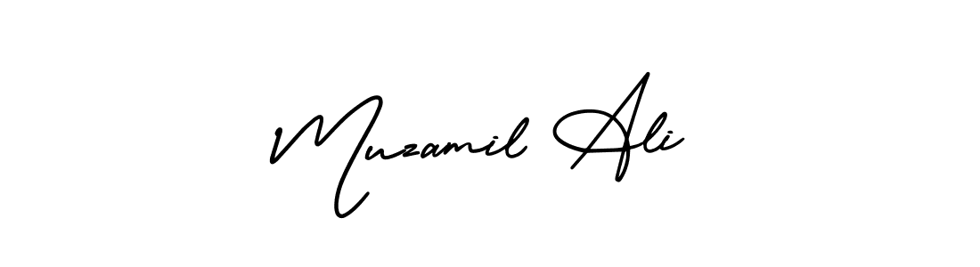 How to make Muzamil Ali name signature. Use AmerikaSignatureDemo-Regular style for creating short signs online. This is the latest handwritten sign. Muzamil Ali signature style 3 images and pictures png