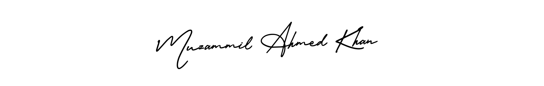 Create a beautiful signature design for name Muzammil Ahmed Khan. With this signature (AmerikaSignatureDemo-Regular) fonts, you can make a handwritten signature for free. Muzammil Ahmed Khan signature style 3 images and pictures png
