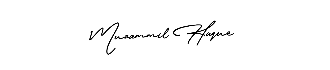 The best way (AmerikaSignatureDemo-Regular) to make a short signature is to pick only two or three words in your name. The name Muzammil Haque include a total of six letters. For converting this name. Muzammil Haque signature style 3 images and pictures png