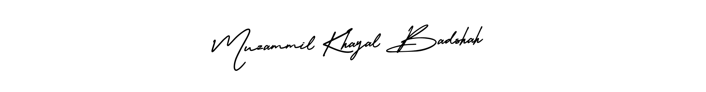 The best way (AmerikaSignatureDemo-Regular) to make a short signature is to pick only two or three words in your name. The name Muzammil Khayal Badshah include a total of six letters. For converting this name. Muzammil Khayal Badshah signature style 3 images and pictures png