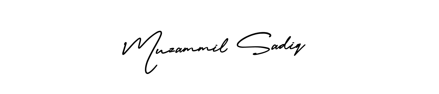 The best way (AmerikaSignatureDemo-Regular) to make a short signature is to pick only two or three words in your name. The name Muzammil Sadiq include a total of six letters. For converting this name. Muzammil Sadiq signature style 3 images and pictures png