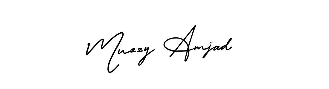 AmerikaSignatureDemo-Regular is a professional signature style that is perfect for those who want to add a touch of class to their signature. It is also a great choice for those who want to make their signature more unique. Get Muzzy Amjad name to fancy signature for free. Muzzy Amjad signature style 3 images and pictures png