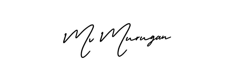 Make a beautiful signature design for name Mv Murugan. With this signature (AmerikaSignatureDemo-Regular) style, you can create a handwritten signature for free. Mv Murugan signature style 3 images and pictures png