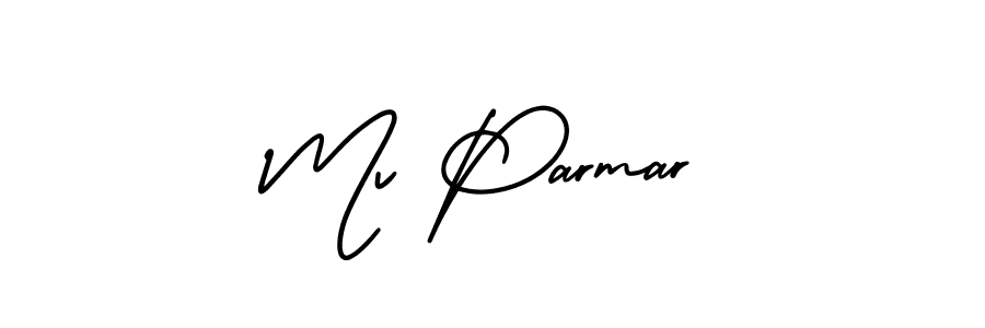 This is the best signature style for the Mv Parmar name. Also you like these signature font (AmerikaSignatureDemo-Regular). Mix name signature. Mv Parmar signature style 3 images and pictures png