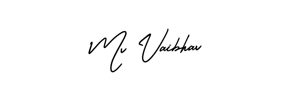 Use a signature maker to create a handwritten signature online. With this signature software, you can design (AmerikaSignatureDemo-Regular) your own signature for name Mv Vaibhav. Mv Vaibhav signature style 3 images and pictures png