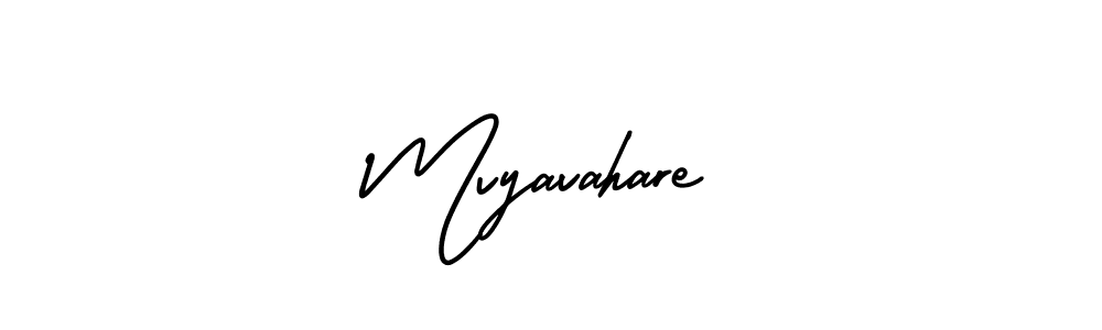 Mvyavahare stylish signature style. Best Handwritten Sign (AmerikaSignatureDemo-Regular) for my name. Handwritten Signature Collection Ideas for my name Mvyavahare. Mvyavahare signature style 3 images and pictures png