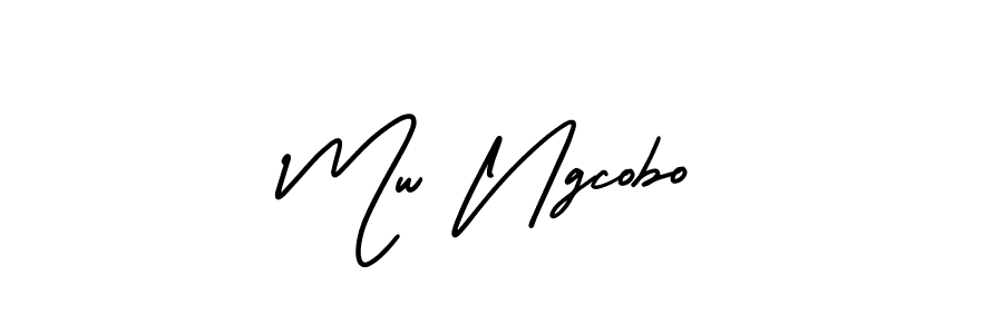 How to make Mw Ngcobo name signature. Use AmerikaSignatureDemo-Regular style for creating short signs online. This is the latest handwritten sign. Mw Ngcobo signature style 3 images and pictures png