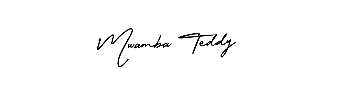 The best way (AmerikaSignatureDemo-Regular) to make a short signature is to pick only two or three words in your name. The name Mwamba Teddy include a total of six letters. For converting this name. Mwamba Teddy signature style 3 images and pictures png