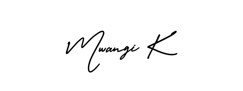 Mwangi K stylish signature style. Best Handwritten Sign (AmerikaSignatureDemo-Regular) for my name. Handwritten Signature Collection Ideas for my name Mwangi K. Mwangi K signature style 3 images and pictures png