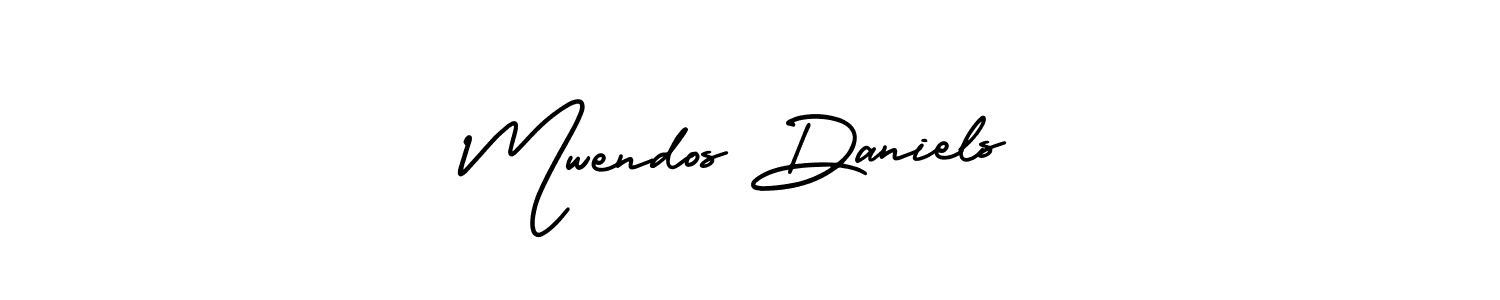 This is the best signature style for the Mwendos Daniels name. Also you like these signature font (AmerikaSignatureDemo-Regular). Mix name signature. Mwendos Daniels signature style 3 images and pictures png