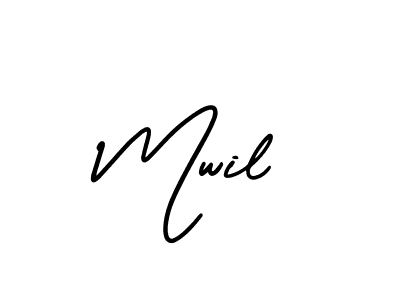 How to Draw Mwil signature style? AmerikaSignatureDemo-Regular is a latest design signature styles for name Mwil. Mwil signature style 3 images and pictures png