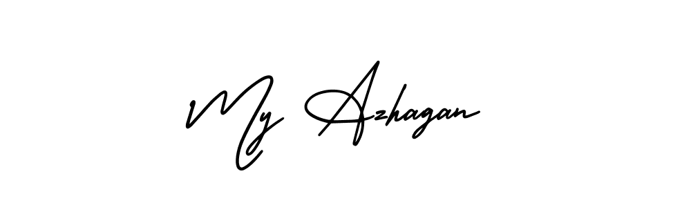 How to Draw My Azhagan signature style? AmerikaSignatureDemo-Regular is a latest design signature styles for name My Azhagan. My Azhagan signature style 3 images and pictures png