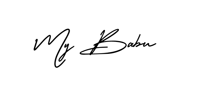 Make a beautiful signature design for name My Babu. With this signature (AmerikaSignatureDemo-Regular) style, you can create a handwritten signature for free. My Babu signature style 3 images and pictures png