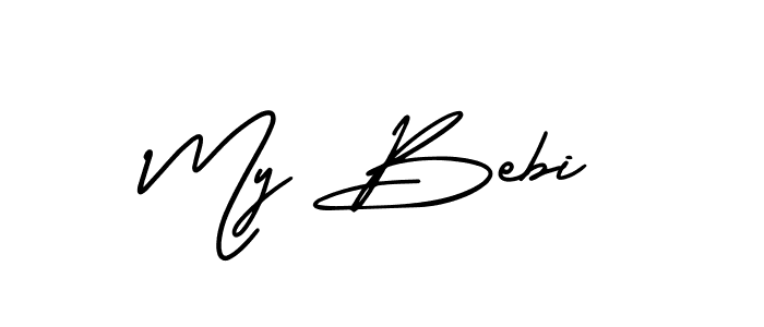 How to make My Bebi name signature. Use AmerikaSignatureDemo-Regular style for creating short signs online. This is the latest handwritten sign. My Bebi signature style 3 images and pictures png