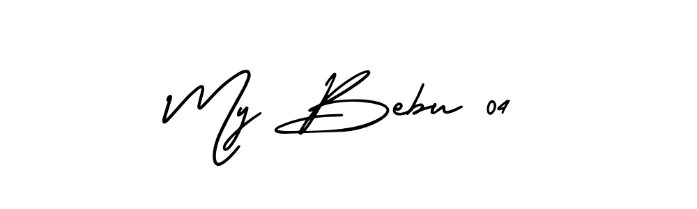 You should practise on your own different ways (AmerikaSignatureDemo-Regular) to write your name (My Bebu 04) in signature. don't let someone else do it for you. My Bebu 04 signature style 3 images and pictures png