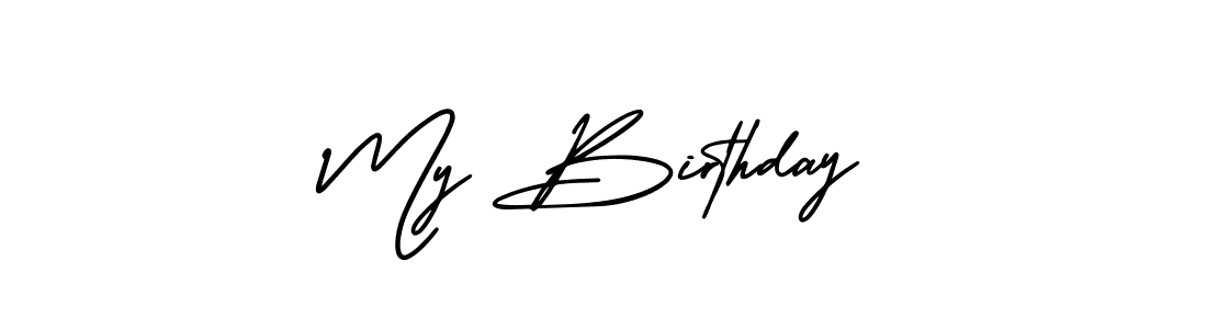 Use a signature maker to create a handwritten signature online. With this signature software, you can design (AmerikaSignatureDemo-Regular) your own signature for name My Birthday. My Birthday signature style 3 images and pictures png