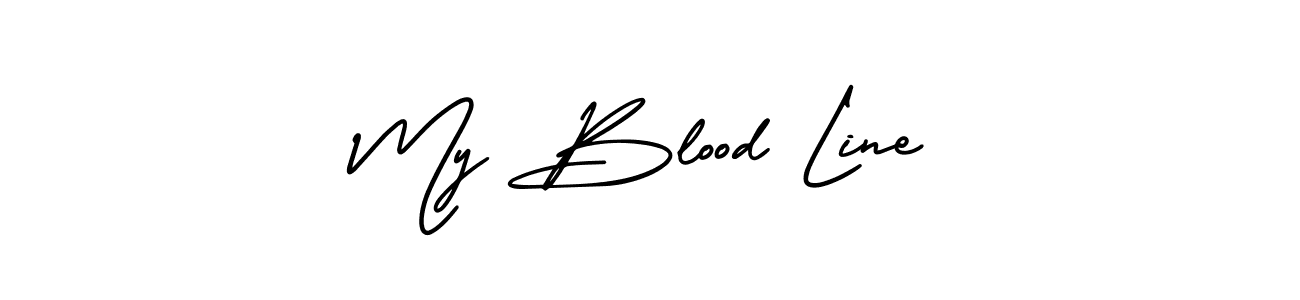 It looks lik you need a new signature style for name My Blood Line. Design unique handwritten (AmerikaSignatureDemo-Regular) signature with our free signature maker in just a few clicks. My Blood Line signature style 3 images and pictures png