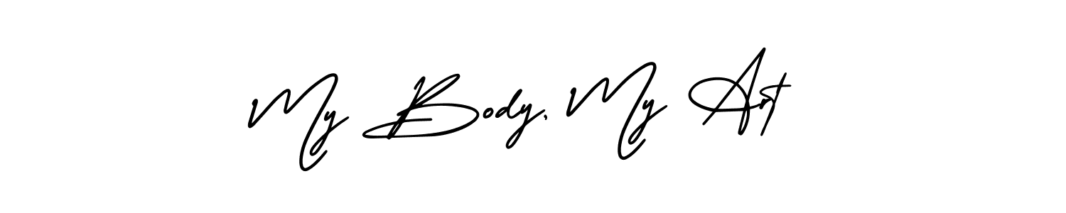 Create a beautiful signature design for name My Body, My Art. With this signature (AmerikaSignatureDemo-Regular) fonts, you can make a handwritten signature for free. My Body, My Art signature style 3 images and pictures png