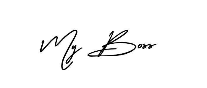 Similarly AmerikaSignatureDemo-Regular is the best handwritten signature design. Signature creator online .You can use it as an online autograph creator for name My Boss. My Boss signature style 3 images and pictures png