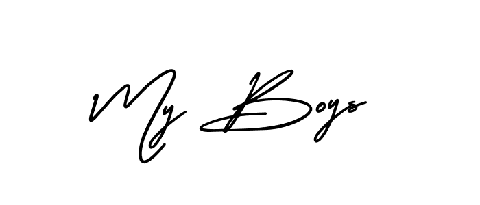 Similarly AmerikaSignatureDemo-Regular is the best handwritten signature design. Signature creator online .You can use it as an online autograph creator for name My Boys. My Boys signature style 3 images and pictures png