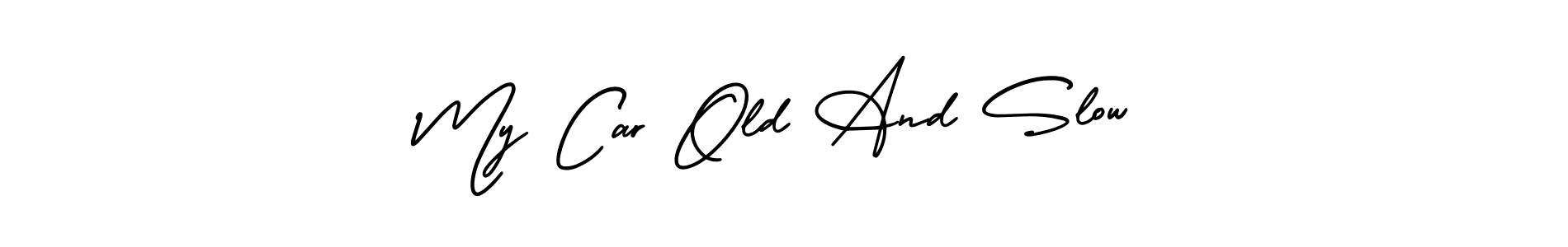Also You can easily find your signature by using the search form. We will create My Car Old And Slow name handwritten signature images for you free of cost using AmerikaSignatureDemo-Regular sign style. My Car Old And Slow signature style 3 images and pictures png