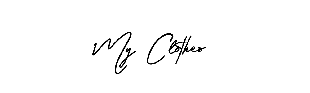 My Clothes stylish signature style. Best Handwritten Sign (AmerikaSignatureDemo-Regular) for my name. Handwritten Signature Collection Ideas for my name My Clothes. My Clothes signature style 3 images and pictures png