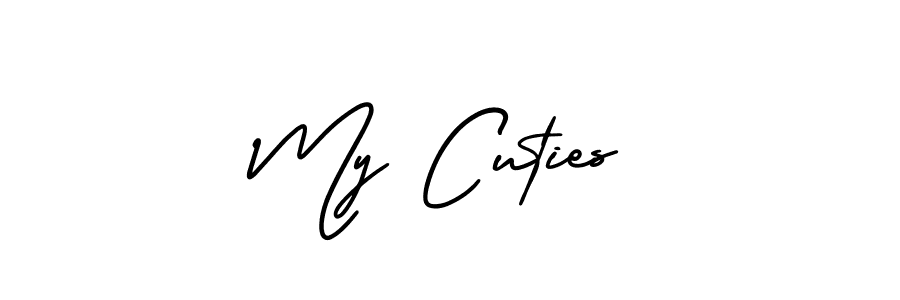 How to Draw My Cuties signature style? AmerikaSignatureDemo-Regular is a latest design signature styles for name My Cuties. My Cuties signature style 3 images and pictures png