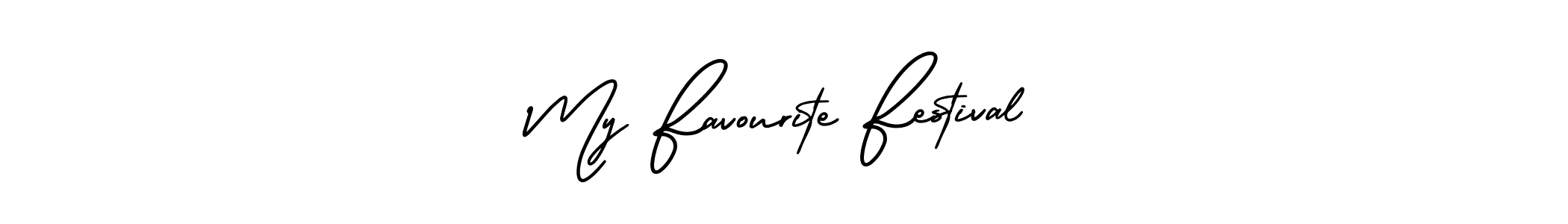 You should practise on your own different ways (AmerikaSignatureDemo-Regular) to write your name (My Favourite Festival) in signature. don't let someone else do it for you. My Favourite Festival signature style 3 images and pictures png