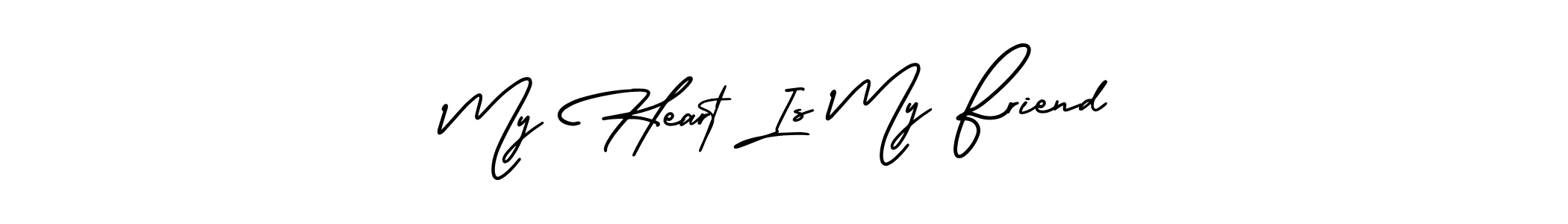 How to Draw My Heart Is My Friend signature style? AmerikaSignatureDemo-Regular is a latest design signature styles for name My Heart Is My Friend. My Heart Is My Friend signature style 3 images and pictures png