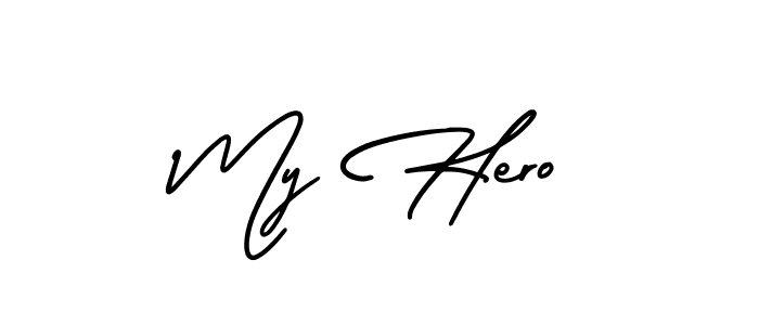 My Hero stylish signature style. Best Handwritten Sign (AmerikaSignatureDemo-Regular) for my name. Handwritten Signature Collection Ideas for my name My Hero. My Hero signature style 3 images and pictures png