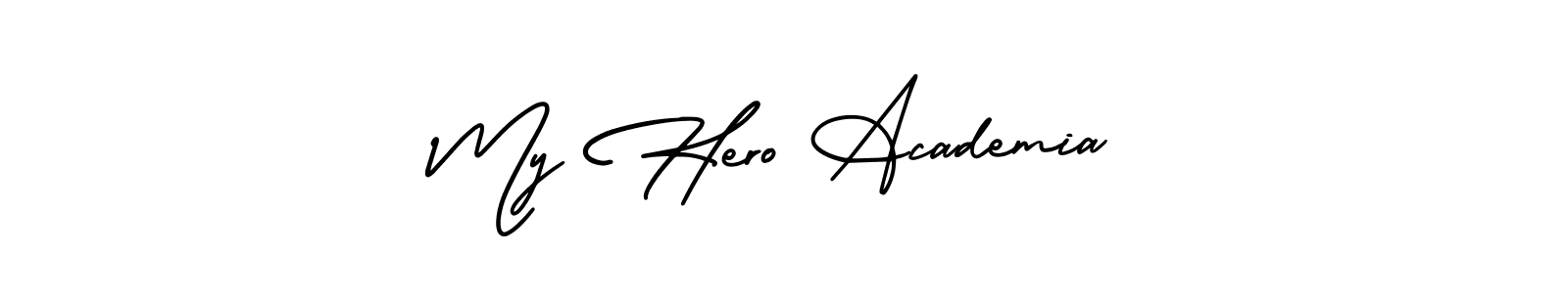 My Hero Academia stylish signature style. Best Handwritten Sign (AmerikaSignatureDemo-Regular) for my name. Handwritten Signature Collection Ideas for my name My Hero Academia. My Hero Academia signature style 3 images and pictures png