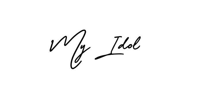 You should practise on your own different ways (AmerikaSignatureDemo-Regular) to write your name (My Idol) in signature. don't let someone else do it for you. My Idol signature style 3 images and pictures png