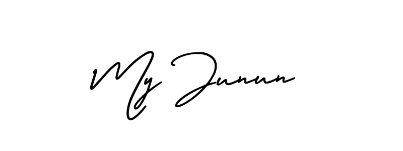 Make a beautiful signature design for name My Junun. With this signature (AmerikaSignatureDemo-Regular) style, you can create a handwritten signature for free. My Junun signature style 3 images and pictures png