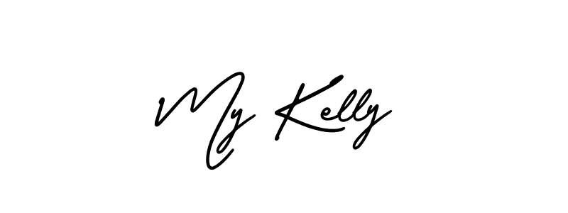 This is the best signature style for the My Kelly name. Also you like these signature font (AmerikaSignatureDemo-Regular). Mix name signature. My Kelly signature style 3 images and pictures png