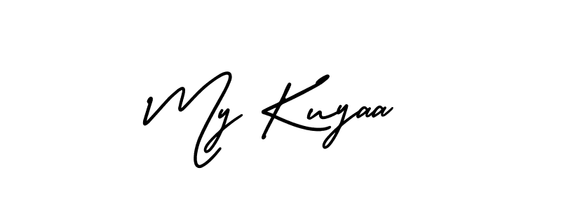 How to Draw My Kuyaa signature style? AmerikaSignatureDemo-Regular is a latest design signature styles for name My Kuyaa. My Kuyaa signature style 3 images and pictures png