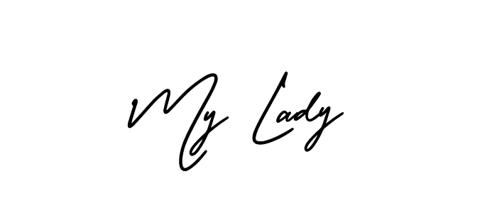 You should practise on your own different ways (AmerikaSignatureDemo-Regular) to write your name (My Lady) in signature. don't let someone else do it for you. My Lady signature style 3 images and pictures png