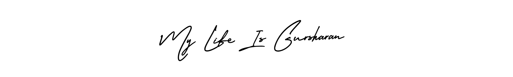 How to make My Life Is Gursharan name signature. Use AmerikaSignatureDemo-Regular style for creating short signs online. This is the latest handwritten sign. My Life Is Gursharan signature style 3 images and pictures png