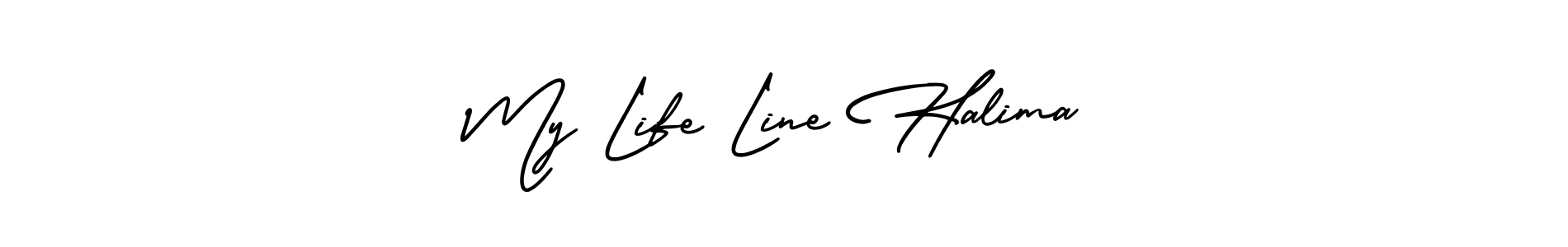 Create a beautiful signature design for name My Life Line Halima. With this signature (AmerikaSignatureDemo-Regular) fonts, you can make a handwritten signature for free. My Life Line Halima signature style 3 images and pictures png