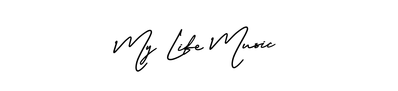 Create a beautiful signature design for name My Life Music. With this signature (AmerikaSignatureDemo-Regular) fonts, you can make a handwritten signature for free. My Life Music signature style 3 images and pictures png
