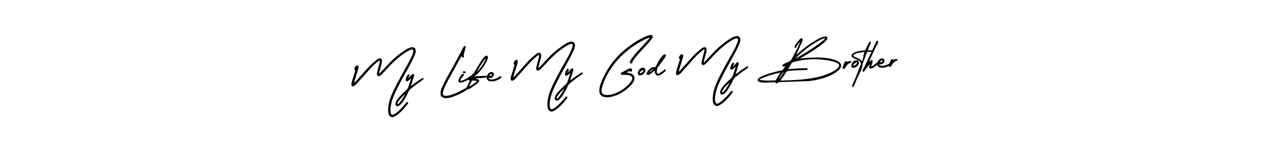 You can use this online signature creator to create a handwritten signature for the name My Life My God My Brother. This is the best online autograph maker. My Life My God My Brother signature style 3 images and pictures png