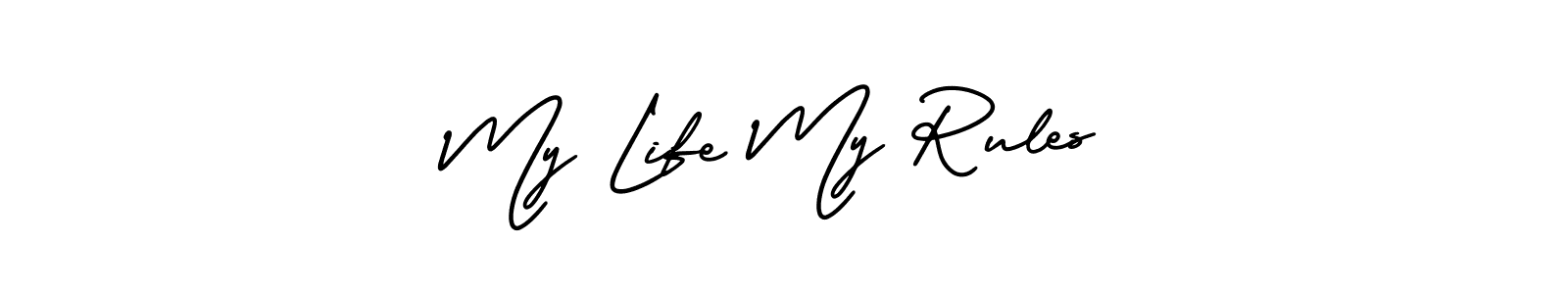 How to make My Life My Rules signature? AmerikaSignatureDemo-Regular is a professional autograph style. Create handwritten signature for My Life My Rules name. My Life My Rules signature style 3 images and pictures png