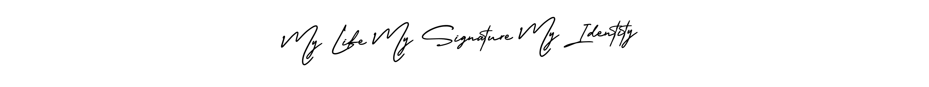 Similarly AmerikaSignatureDemo-Regular is the best handwritten signature design. Signature creator online .You can use it as an online autograph creator for name My Life My Signature My Identity. My Life My Signature My Identity signature style 3 images and pictures png