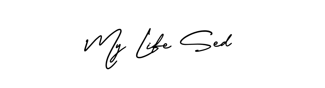 Create a beautiful signature design for name My Life Sed. With this signature (AmerikaSignatureDemo-Regular) fonts, you can make a handwritten signature for free. My Life Sed signature style 3 images and pictures png