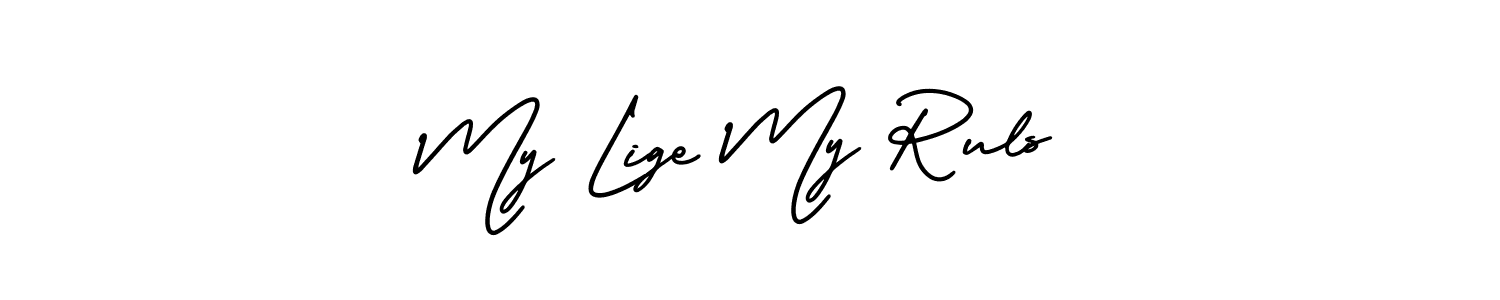 Check out images of Autograph of My Lige My Ruls name. Actor My Lige My Ruls Signature Style. AmerikaSignatureDemo-Regular is a professional sign style online. My Lige My Ruls signature style 3 images and pictures png