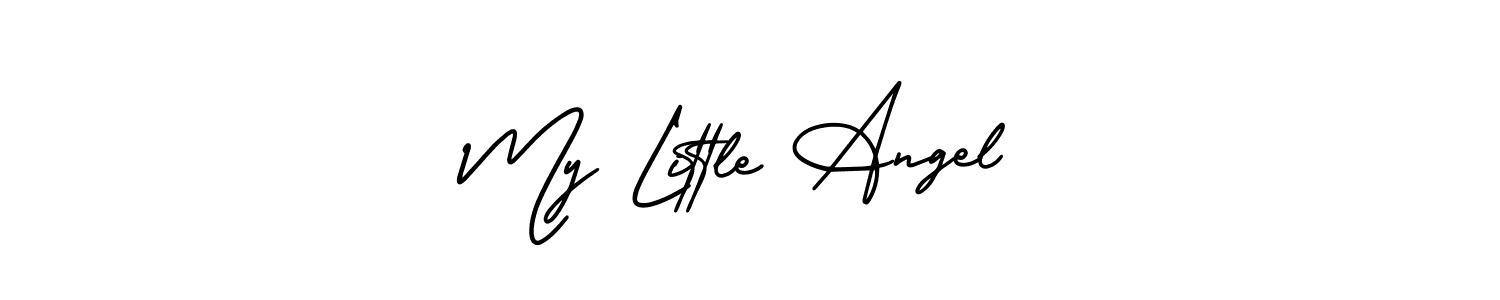 How to make My Little Angel name signature. Use AmerikaSignatureDemo-Regular style for creating short signs online. This is the latest handwritten sign. My Little Angel signature style 3 images and pictures png