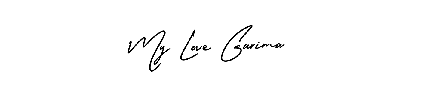 Use a signature maker to create a handwritten signature online. With this signature software, you can design (AmerikaSignatureDemo-Regular) your own signature for name My Love Garima. My Love Garima signature style 3 images and pictures png